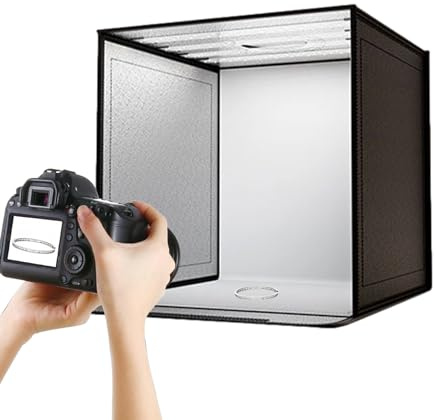 Fotobox mit Lichtern – Fotobox, Produktfotokarton | Fotografie 40 x 40 cm, Foto-Set für Haustiere, Armband, Ringe, Make-up, Tasche