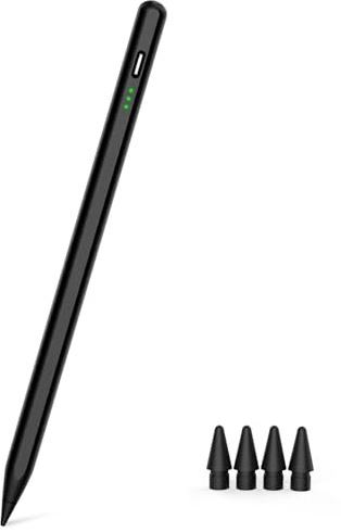 MYSTILUCK Schwarz Stift für iPad Pro Air Mini 2018-2026, 2X Schnellladung | Kompatibel mit iPad 6–11. Gen (A16), iPad mini 5–7, iPad Air 3–6. Gen (M2/M4), iPad Pro 11/12,91–6. Gen, M4 iPad Pro 11/13