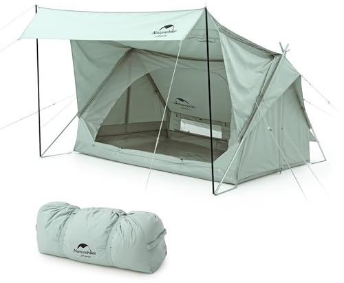Naturehike Hus Campingtält för 2 Personer Vattentätt Vindtätt Lättviktstält Liten Pack Storlek Familj Bomullstält för Festivalen Camping Resor Trekking Trädgård