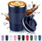 Volhoply Tasse à café de voyage isotherme en acier inoxydable de 390 ml avec couvercle à rabat, tasse à café réutilisable à double paroi sous vide, portable pour boissons chaudes et froides (bleu