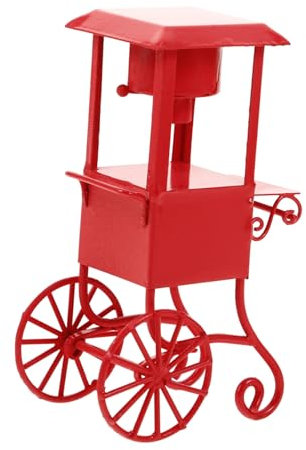 TOYANDONA Vintage Popcorn Machine Dollhouse Popcorn Cart Rapid Heating Technology Candy Prop for Movie Theater Decor and Snack Moments