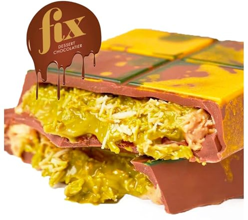 Fix Dubai Chocolate - La Tavoletta di cioccolato al pistacchio social più virale | Fix Dessert Chocolatier Originale - PISTACHIO