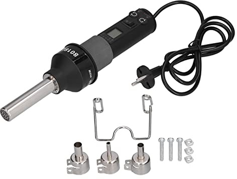 Pistola de aire caliente portátil Pistola de calor electrónica ajustable con temperatura controlada Pantalla digital de mano Herramienta de calor eléctrica Pistola de secado para