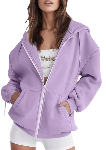amropi Sudadera de Mujer Deportiva Chaqueta con Capucha y Cremallera Casual Hoodie Abrigo