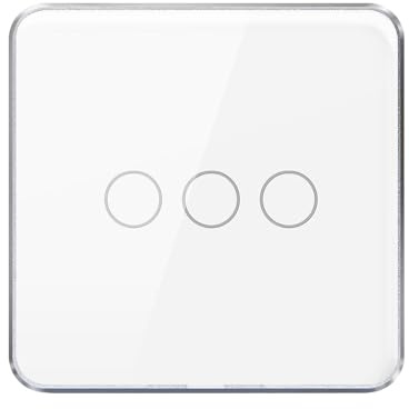 Matter Over WiFi Smart Light Switch, Compatible with Apple Home and SmartThings, APP Remote Control, Supports Voice Control and Timing Functions, Neutral Wire Required (3 Gang 1 Way, White)