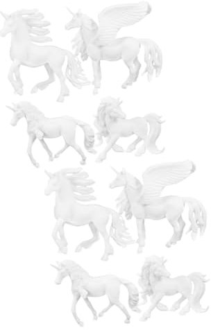 DECHOUS 2 Sätze Malspielzeug Für Einhorn-malerei Zum Selbermachen Kleine Figuren Einhorn Einhorn-malerei Für Diy Einhornfiguren Bemalen Diy Einhorn Malen Weiß Abs 4 Stück * 2