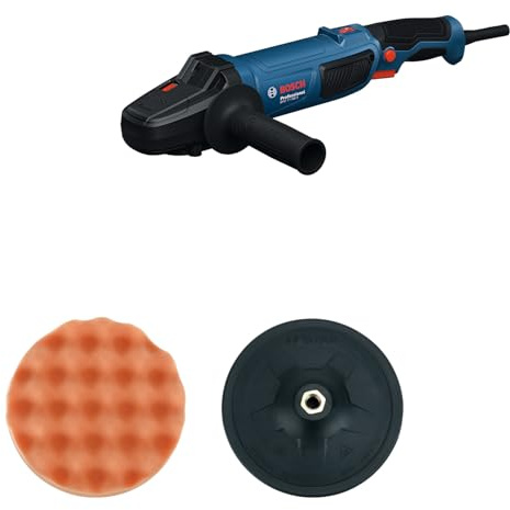 Bosch Professional Rotary Polisher GPO 11-180 S (1 Resistance Plate 180 mm, 1 polishing Sponge 180 mm, 1 Extra Handle)