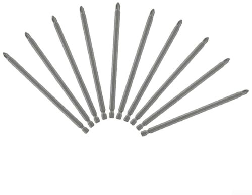 Eawfgtuw 10 Pack Magnetic Screwdriver Bits 150Mm Length PH2 Cross Head Professional Driver Bits Set Metal Construction Long Reach Phillips-Screw Bits