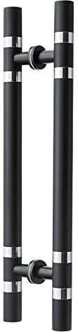 GLETSF Maniglia per Porta del Bagno Nera, Maniglia per Porta Scorrevole in Vetro per Doccia A Doppia Faccia, Set di Maniglie per Porta del Garage Moderna-Onecolor-120 cm (47in)
