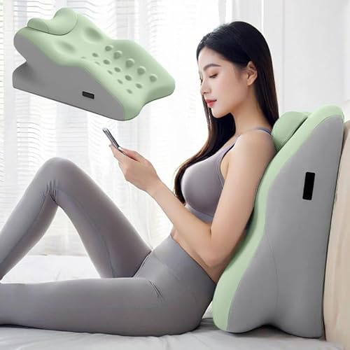 Wedge Pillows for Couples,Back Pillows,Lumbar Pillows,Bed Pillow Frames,Maternity Pillows for Bed Sitting,Reading Pillows,New 2025 with Massage Point (Green, with Small Pillow)