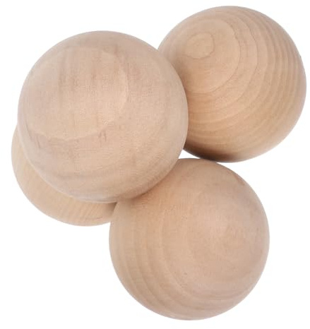 TOKIDNY 4 Runde Holzkugeln Zum Basteln: 7,5 Cm (3 Zoll) Unbehandeltes Hartholz, Runde Kugeln Für Diy-projekte, Kinder, Zeichnen, Malen, Dekorieren, Skizzieren, Modellieren