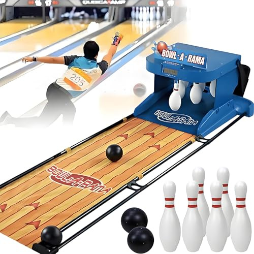 TozMvi Set di Palle da Bowling per Interni, Piste da Bowling per La Casa con Tabellone Segnapunti a LED E Set da Bowling Elettronico con Reset Automatico per La Casa di Ritrovo 3.5m/11ft