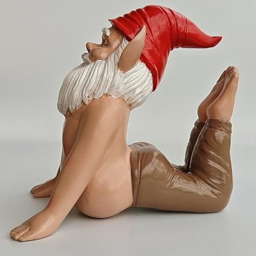 synxzen Yoga Gartenzwerg Figur- Lustiger Zen Zwerg in Kobra-Pose, Wetterfeste Gartenfigur für Außen & Innen, Einzigartige Dekoration und Geschenk für Yogis und Gärtner