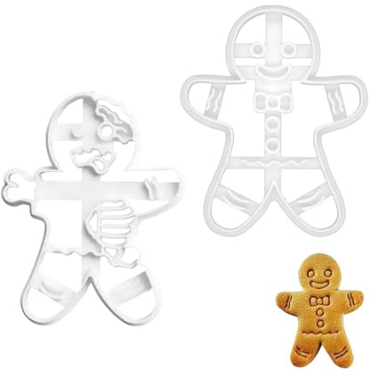 OIXEY 2 piezas de moldes para galletas de jengibre, cortador de galletas de jengibre, cortador de galletas de 10 x 8 cm, nuevos moldes para galletas de jengibre, moldes para hornear (A)