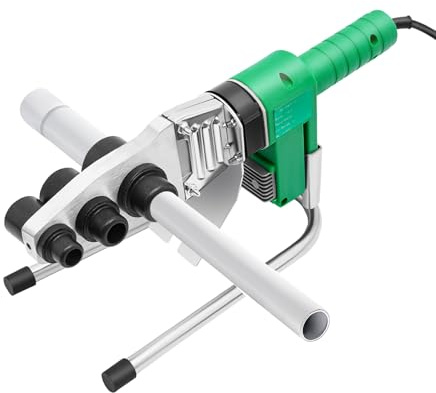 Saldatrice a manicotto, 1500 W, 220 V, con 3 set di teste di taglio e cassetta degli attrezzi, 25 – 385 ℃ per tubo dell'acqua con schermo LED per PPR PE PP HDPE PPC