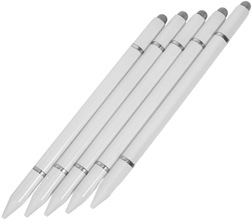 BAZEITFLOW Touchscreen Pens for Outdoor Inspiration and Business Meetings and Stylus Pens Ergonomic Grip, with High Precision Technology 5pcs White Plastic Material for Phones and Tablets
