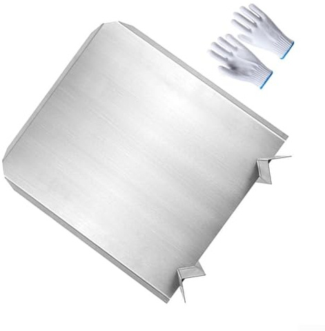 BlesConi Panneau arrière de cheminée en acier inoxydable avec pieds réglables – 40,6 x 45,7 cm pour réflecteur de chaleur et protection murale intérieure