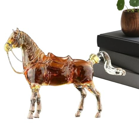 Servicio De Jarra De Whisky Caballo – Botella De Vidrio Forma Equida | Decantador De Vino Animal | Contenedor Gastronómico Para Cócteles, Licores, Bar Hogar Y En Cocina
