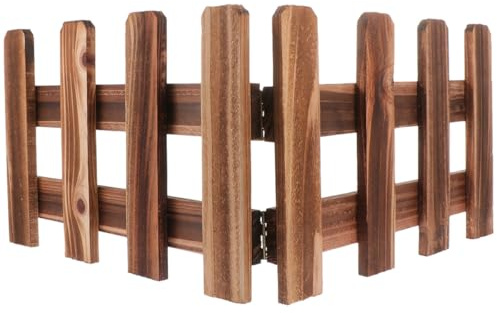 FELTECHELECTR Recinzione da Giardino in Plastico Marrone Resistente e Facile da Usare, Steccato Decorativo Rustico per Balcone e Spazio Esterno