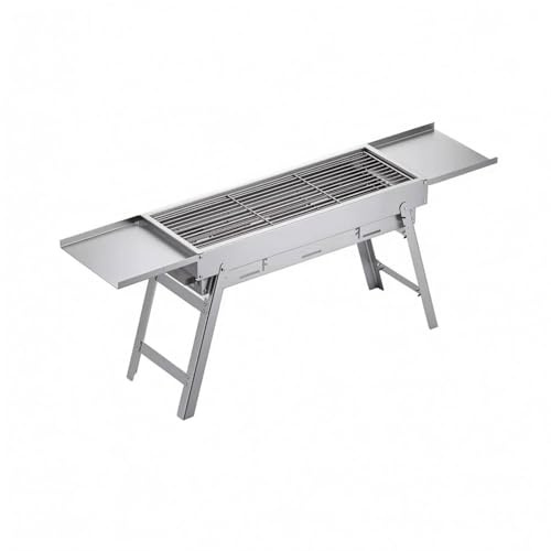 Ronyme Barbecue Extérieur Grill Barbecue Pliant Portable Gril Rectangulaire Surface de Cuisson Grille Inox304 Châssis Robuste Acier Inoxydable Pliable avec, 50cm