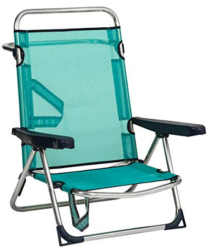 Alco Electronics Ltd Alco Fibreline 30 1-607AZ Siège de Plage en Aluminium Bleu Turquoise