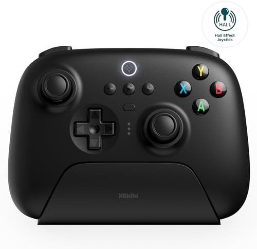 8Bitdo Ultimate 2.4G Wireless Controller, Hall Effect Joystick Update, Gaming Controller with Charging Dock for PC, Android, Steam Deck & Apple (Black)