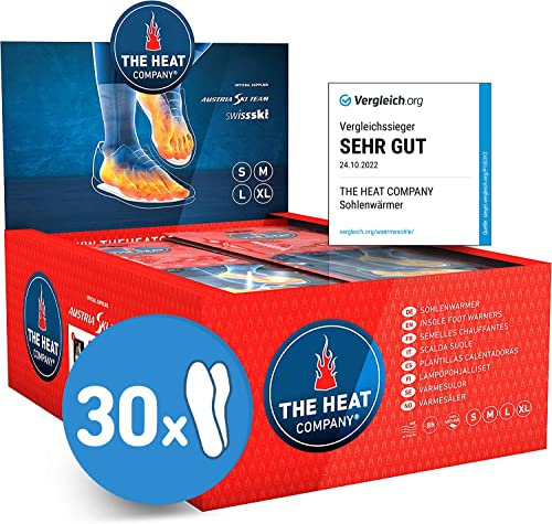 THE HEAT COMPANY Sohlenwärmer - 30 Paar - EXTRA WARM - Wärmesohlen - Fußwärmer - 8 Stunden warme Füße - sofort einsatzbereit - luftaktiviert - rein natürlich - Größe X-Large: 44-46