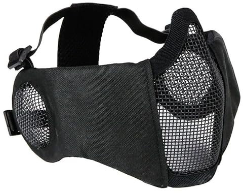 Masque Tactique de Demi-Masque Facial avec la Couverture d'oreille Airsoft CS Protecteur inférieur pour Le Paintball BBS de tir