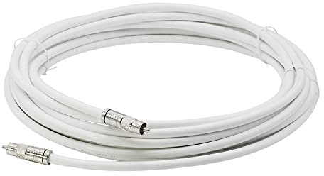 THE CIMPLE CO Digital Audio Coaxial Cable 15 FT - Indoor/Outdoor Subwoofer Cable - RG6 Coax with RCA Connectors for Subwoofers, A/V Equipment - 75-Ohm S/PDIF Coax 15 Feet (4 Meters), White
