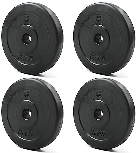 KK Juego de discos de peso de vinilo para mancuernas de barra, 2 discos de 2,5 kg, 5 kg o 10 kg