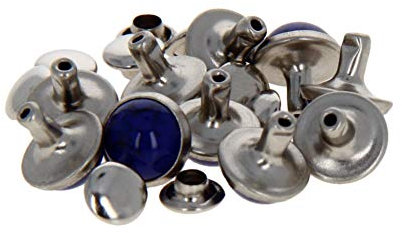 Utoolmart Leather Rivets, No.11 Turquoise Rivets, Double Cap Rapid Rivet, Tubular Metal Studs Brass Rivets for DIY Leather Crafts/Shoes/Bag/Jeans/Clothes/Belts Repairs Decoration 10 Pcs
