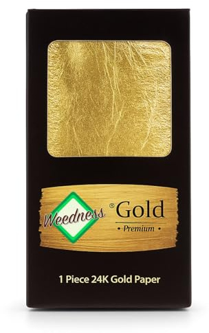 Weedness Gold Long Paper 24 Karat King Size 1 Blättchen aus echtem Gold - Rolling Paper Blunt Paper Goldenes Zigarettenpapier