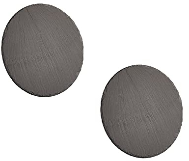 Flache Wandleuchten 2er SET aus schwarzem Schiefer, Ø 20cm
