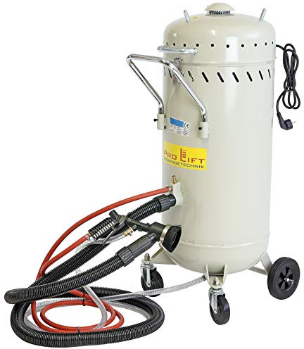 Pro-Lift-Montagetechnik Mobiles Sandstrahlgerät 105l Kessel Rückgewinnung Schlauch + Pistole Sandstrahlkabine 105 Liter Druckluft Sandstrahlanlage Strahlgerät mobil