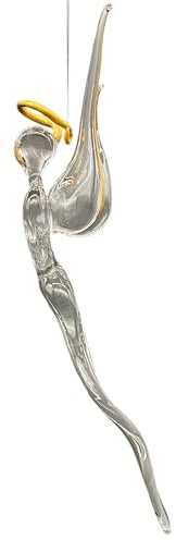 Engel aus Glas echtgold verziert elegant handgefertigt Unikat