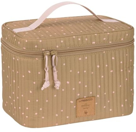 LÄSSIG Baby Wickeltisch Organizer Windel-Organizer to Go/Casual Nursery Caddy To Go Dots Curry