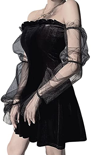 DINGJIUYAN Fairy Dress,Gothic Women Dress Punk Dress,Goth Wedding Guest Dresses
