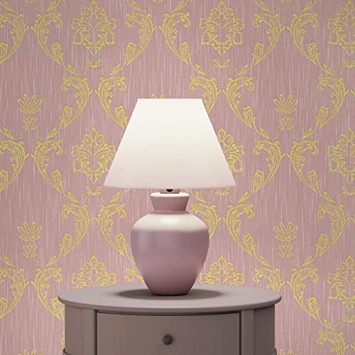 WTD 2174 Baroque Giulia M1-No.2174 Papier peint intissé Doré Rose Ornement classique