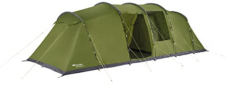Eurohike Sendero 8XL Tent for 8 People with Living Area & Separate Bedrooms, 8 Man, Easy to Pitch, Sewn In Groundsheet, Large & Spacious, Large Group & Family Camping, Festivals, 2000mm HH, Green