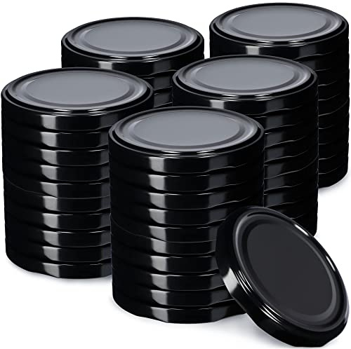 KADAX 50er Set Schraubdeckel TO82 ⌀ 82mm Schwarz – Twist-Off Ersatzdeckel für 235-900ml Einmach- & Marmeladengläser | Luftdicht & Spülmaschinenfest