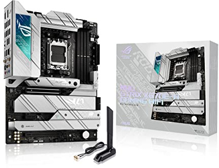 ASUS ROG STRIX X670E-A GAMING WIFI – Carte mère gaming AMD Ryzen AM5 ATX (16+2 phases d'alimentation, PCIe 5.0, DDR5, 4 x M.2 avec radiateurs, USB 3.2 Gen 2x2, WiFi 6E, AI Cooling II, Aura Sync RGB)