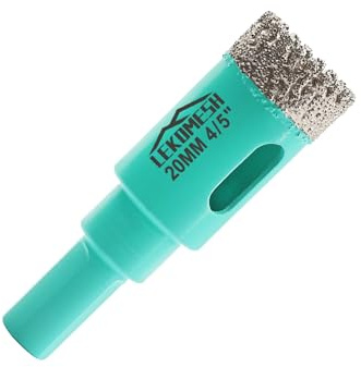 Diamond Tile Core Drill Bits - 4/5(20mm) Tile Hole Saw Cutter with Triangle Shank for Porcelain Ceramic Marble Granite Stone Quartz, LEKOMESH
