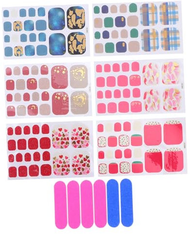 FRCOLOR Fogli Adesivi Per Unghie Della Punta Adesivo Unghia Del Piede Punte Delle Dita Art Sticker Avvolgimento Completo Adesivi Per Unghie Impacchi Per Unghie Per I Bambini Adesivo