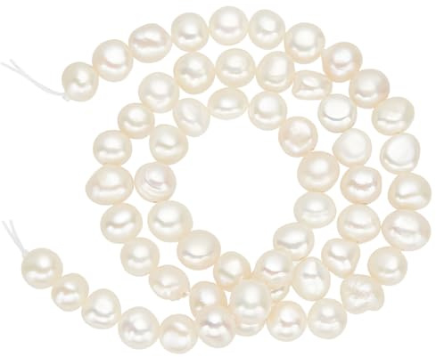 PH PandaHall 7~8 mm Süßwasserperlen 13.4,55~56 cm/Strang Natürliche Perlen Nuggets Form Perlen Für Die Schmuckherstellung Perlenohrringe Armbänder Halsketten ((2) Stück)