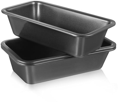 Luxshiny Molde Rectangular para Pan 3 Piezas de Acero al Carbono Negro