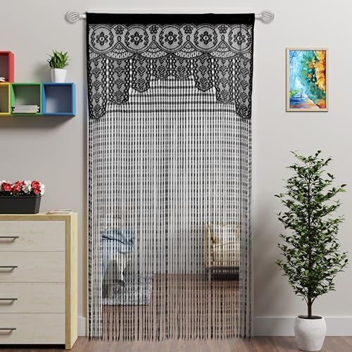 Atsweetlife Cortina de Encaje para Puerta, Cortinas Bohemias para Ventana, Pared, Armario, Dormitorio, Cocina, Paneles Colgantes Hippie, Divisor de habitación Bohemio