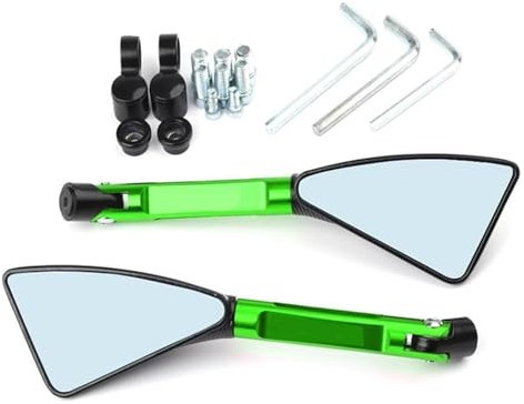 BUTUFYTR Lenkerendenspiegel Für Kawa&saki Für Vulcan/S 650cc Für Vulcans 650cc Universal Motorrad Spiegel CNC Seite Rückspiegel(Grün)