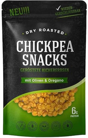 Chickpea Snacks - Knusprig Geröstete Kichererbsen - Studentenfutter - Proteinreicher Snack - 150g - Vegan & Glutenfrei (1 Karton, Oregano)