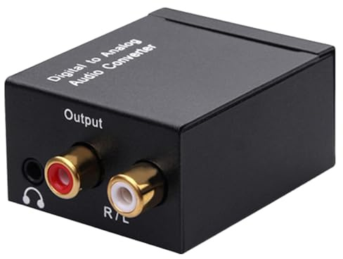 Tuxxjzm Convertitore audio digitale analogico, convertitore ottico | Amplificatore convertitore audio segnale coassiale in fibra ottica R/L - Jack da 3,5 mm, audio digitale coassiale