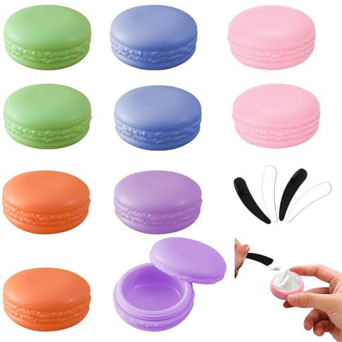 KASESSS 10 Piezas Botes para Cremas Vacios, 10ml Envases para Cosmetica de Plastico, Tarros Cosmeticos de Viaje con 4 Espátula Mini Contenedores Cosmético Pequeños con Tapa para Cremas Loción Polvo